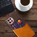 Pikkukuva 4 / 4: SKALO OnePlus 12R 5G Premium PU Nahka kortinhaltija Suojakuori - Ruskea