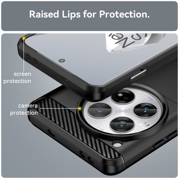 SKALO OnePlus 12 5G Armor Carbon Stødsikker TPU-cover