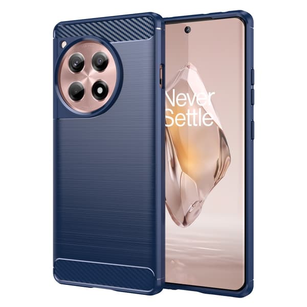 SKALO OnePlus 12R 5G Armor Carbon Stöttåligt TPU-skal Blå