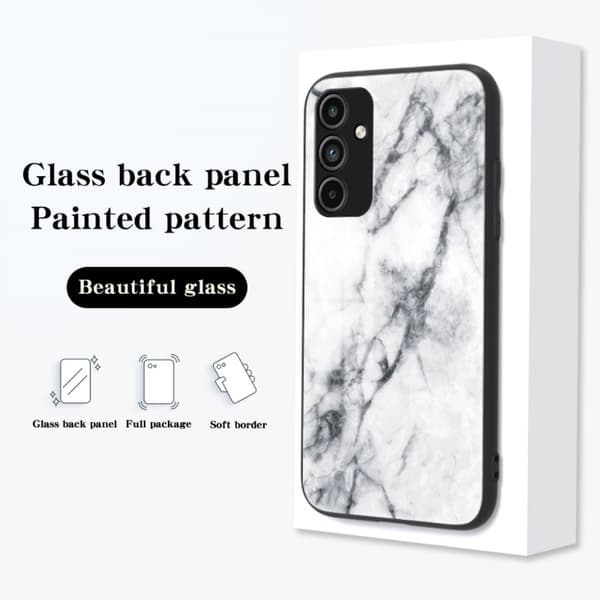 SKALO Samsung A15 4G Marmori karkaistu lasi TPU-suojakuori - #2