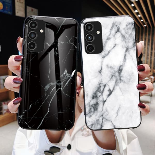 SKALO Samsung A15 4G Marmor hærdet glas TPU Cover - #5
