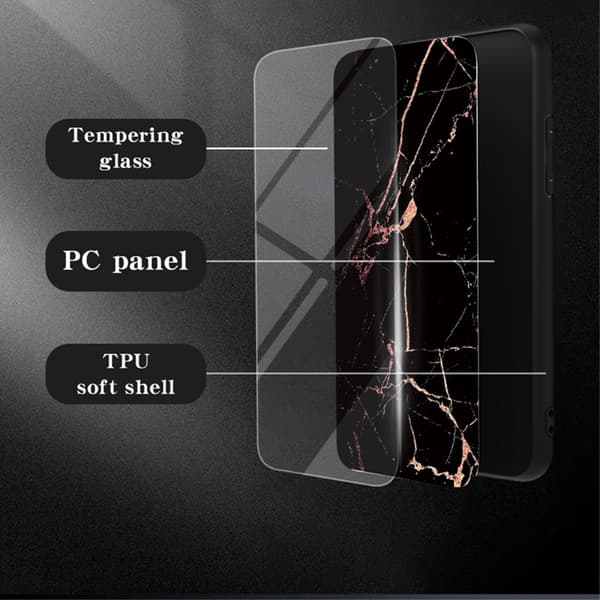 SKALO Samsung A15 4G Marmor hærdet glas TPU Cover - #5