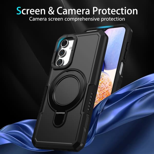 SKALO Samsung A15 4G Armor Hybrid Metallring skal - Svart