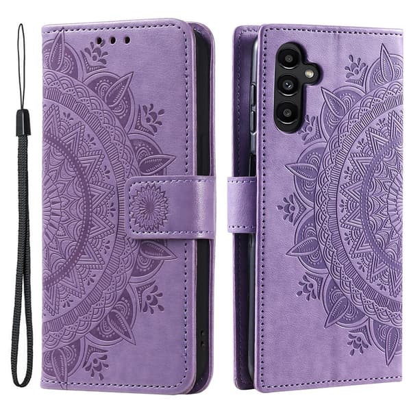 SKALO Samsung A15 4G Mandala lompakkokotelo - Violetti