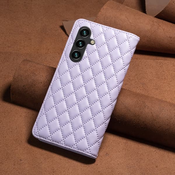 SKALO Samsung A15 4G BINFEN COLOR Big Wallet Quilted Flip Cover - Lilla