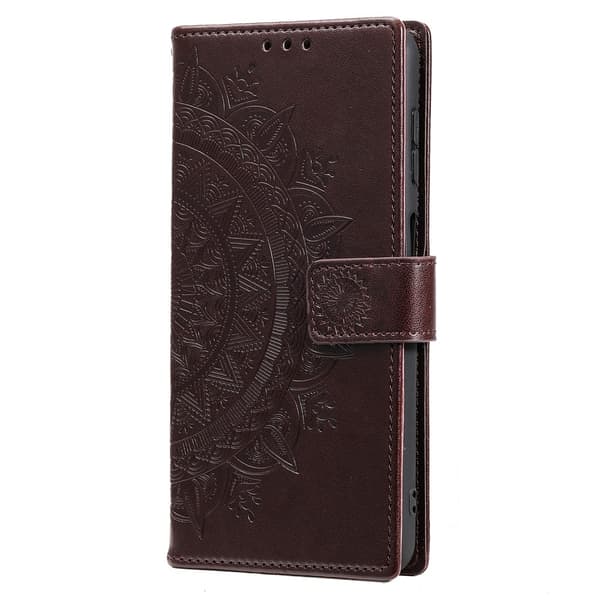 SKALO Samsung A15 4G Mandala Plånboksfodral - Brun