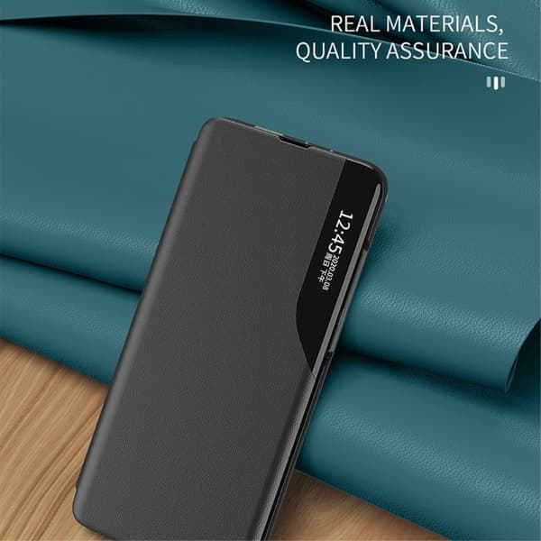 SKALO Samsung A15 4G Clear View Window Kotelo - Musta