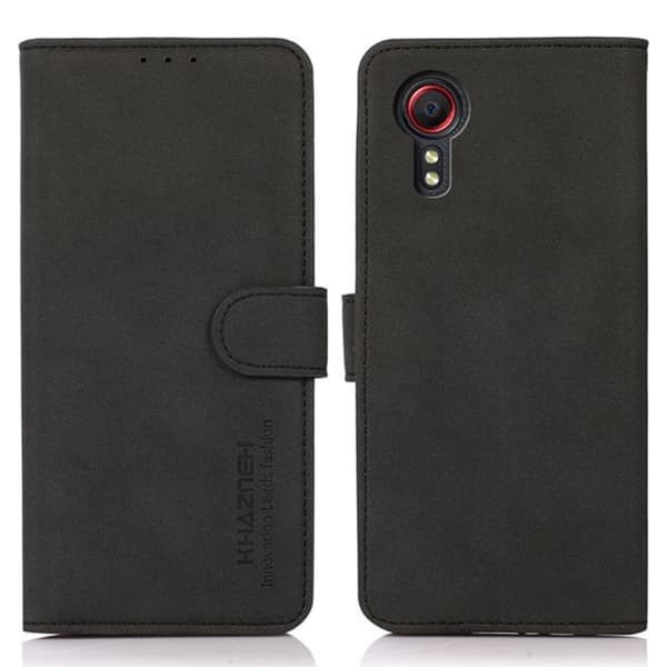SKALO Samsung Xcover 7 KHAZNEH Lompakkokotelo PU-nahasta - Musta