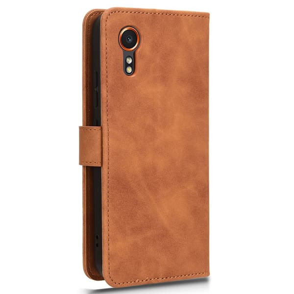 SKALO Samsung Xcover 7 Matt PU-Läder Plånboksfodral - Brun