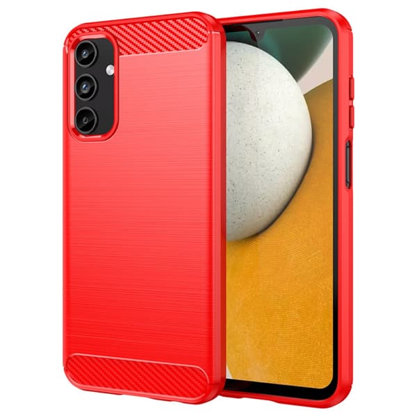 SKALO Samsung A15 5G Armor Carbon Iskunkestävä TPU suojakuori Punainen