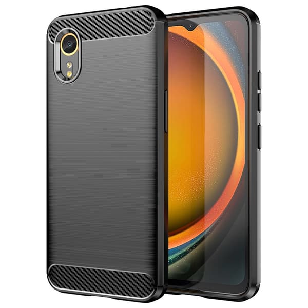 SKALO Samsung Xcover 7 Armor Carbon Iskunkestävä TPU suojakuori Musta