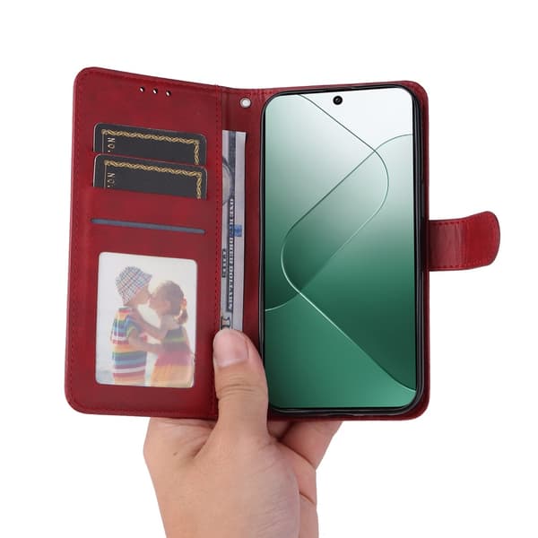 SKALO Xiaomi 14 5G PU-Läder Plånboksfodral