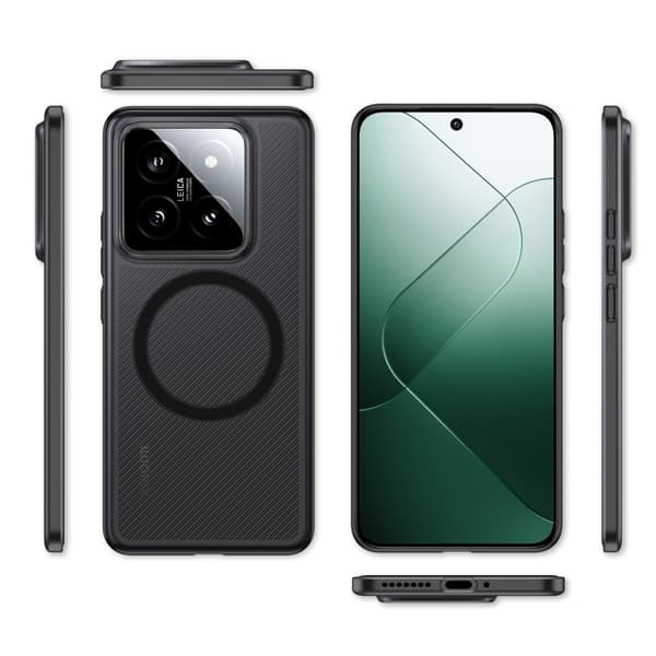 SKALO Xiaomi 14 5G Twill Magnetring Skal - Svart