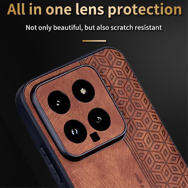 SKALO Xiaomi 14 5G AZNS PU læder Cover - Sort