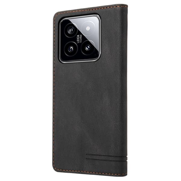 SKALO Xiaomi 14 5G GQ.UTROBE Plånboksfodral i PU-Läder - Svart