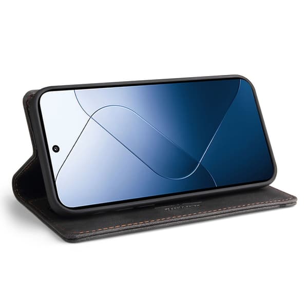 SKALO Xiaomi 14 5G GQ.UTROBE Plånboksfodral i PU-Läder - Svart