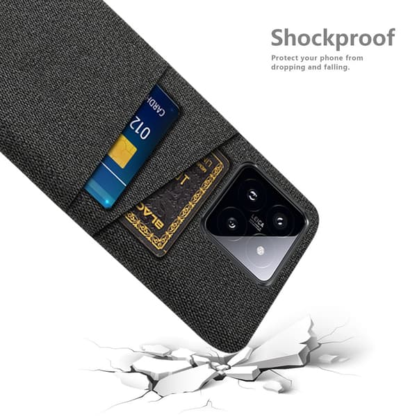 SKALO Xiaomi 14 5G Kortholder Cover i Stof - Sort