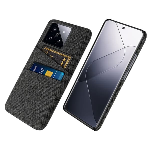 SKALO Xiaomi 14 5G Kortholder Cover i Stof - Sort