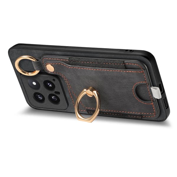 SKALO Xiaomi 14 5G PU-læder Cover med Pung - Sort