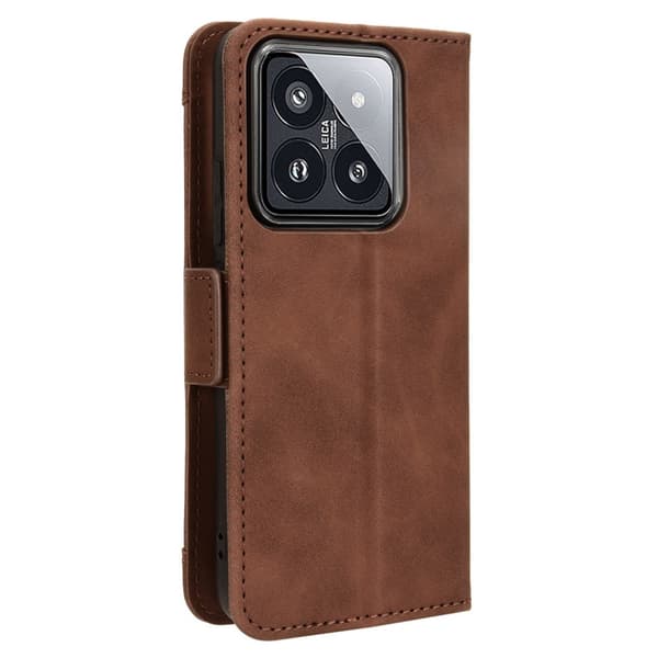SKALO Xiaomi 14 5G 6-lokeroa Lompakkokotelo - Ruskea