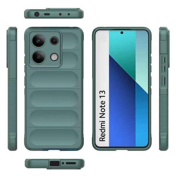 SKALO Xiaomi Redmi Note 13 4G Rugged Bumpers TPU-suojakuori - Vihreä