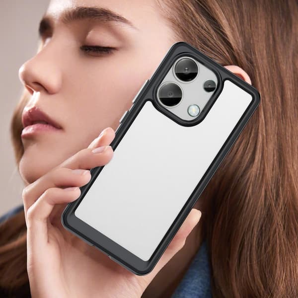 SKALO Xiaomi Redmi Note 13 4G Väri Puskurin Suojakuori - Musta