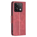 Pikkukuva 5 / 6: SKALO Xiaomi Redmi Note 13 4G Lompakkokotelo PU-nahkaa - Punainen