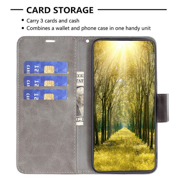 SKALO Xiaomi Redmi Note 13 4G Lompakkokotelo PU-nahkaa - Harmaa