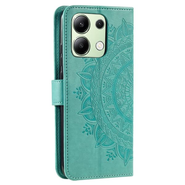 SKALO Xiaomi Redmi Note 13 4G Mandala Flip Cover - Turkis