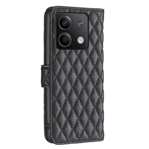 SKALO Xiaomi Redmi Note 13 4G BINFEN COLOR Quiltat Plånbok - Svart
