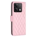 Miniatyrbild 5 av 6: SKALO Xiaomi Redmi Note 13 4G BINFEN COLOR Quiltat Plånbok - Rosa