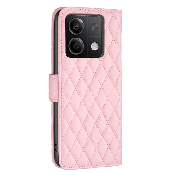 SKALO Xiaomi Redmi Note 13 4G BINFEN COLOR Quiltat Plånbok - Rosa