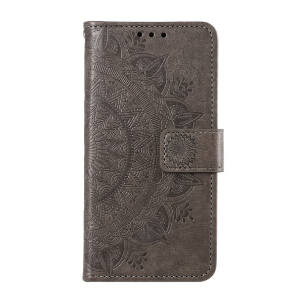 SKALO Xiaomi Redmi Note 13 4G Mandala lompakkokotelo - Harmaa