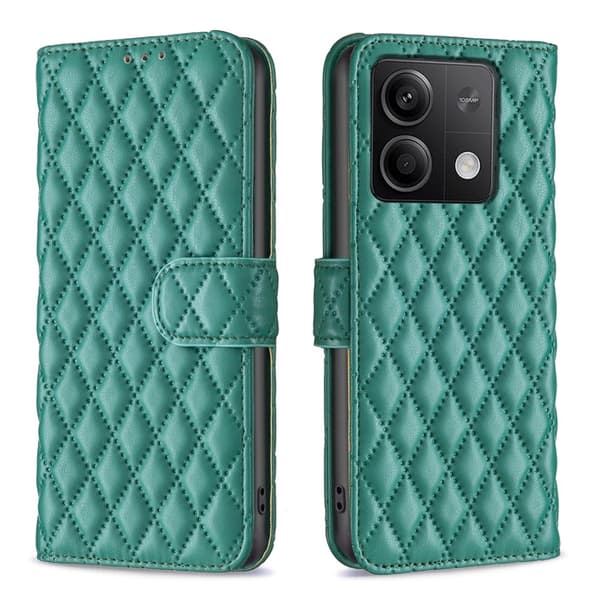 SKALO Xiaomi Redmi Note 13 4G BINFEN COLOR Quiltat Plånbok - Grön