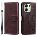 Pikkukuva 1 / 6: SKALO Xiaomi Redmi Note 13 4G Mandala lompakkokotelo - Ruskea