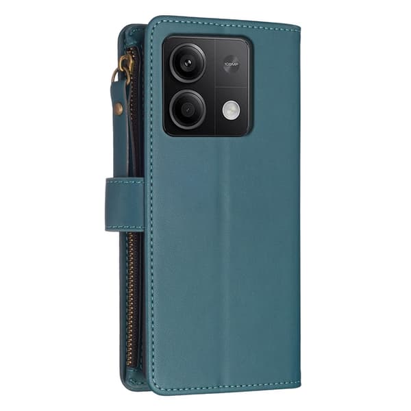 SKALO Xiaomi Redmi Note 13 4G Big Wallet 11-lokeroa Lompakkokotelo - Vihreä