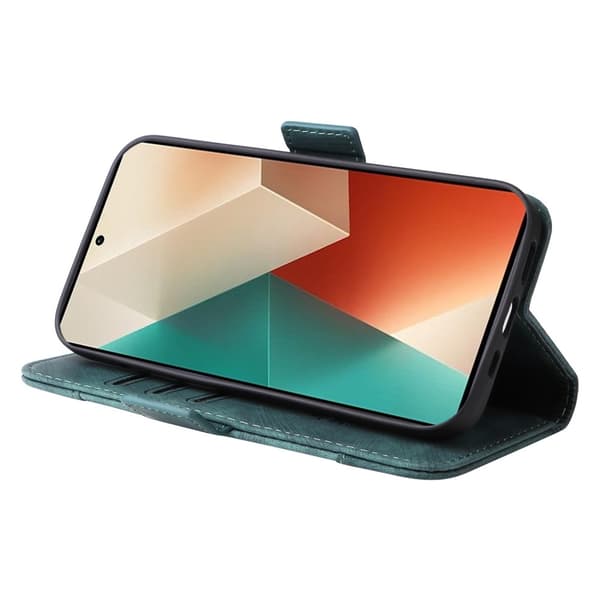 SKALO Xiaomi Redmi Note 13 5G BETOPNICE 001 Plånboksfodral i PU-Läder - Grön