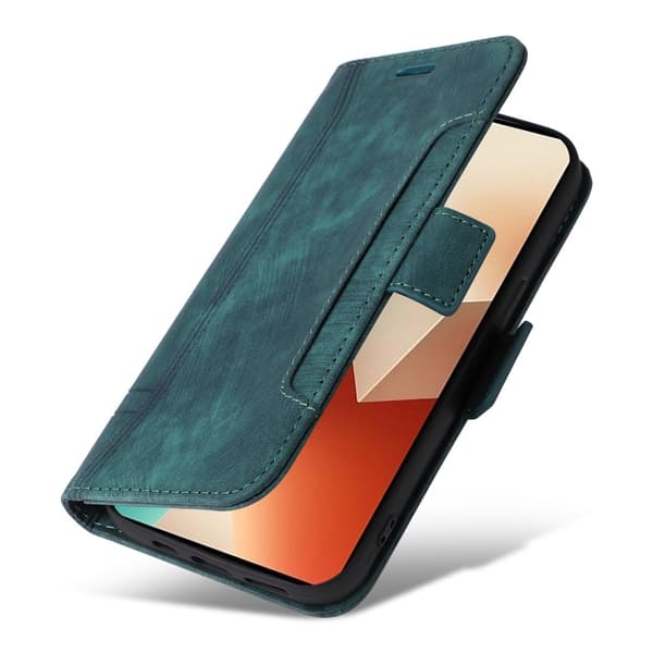 SKALO Xiaomi Redmi Note 13 5G BETOPNICE 001 Plånboksfodral i PU-Läder - Grön