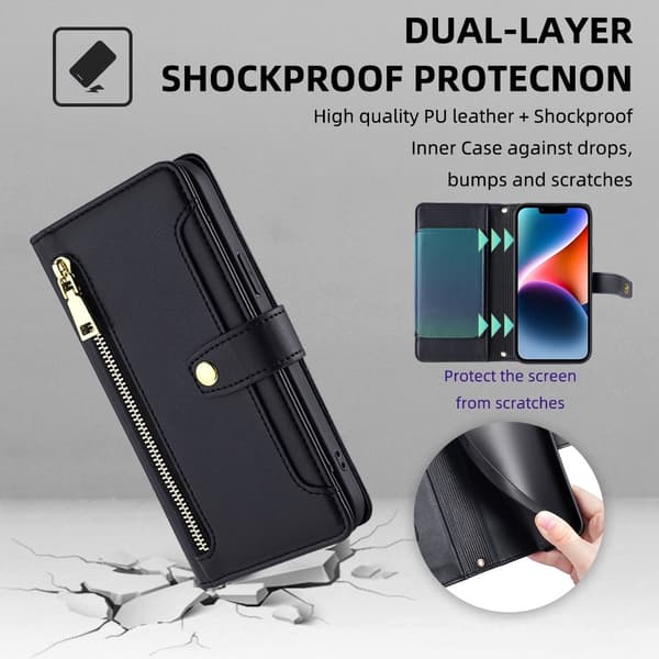 SKALO Xiaomi Redmi Note 13 5G Evelope Clutch 8-Fack - Svart