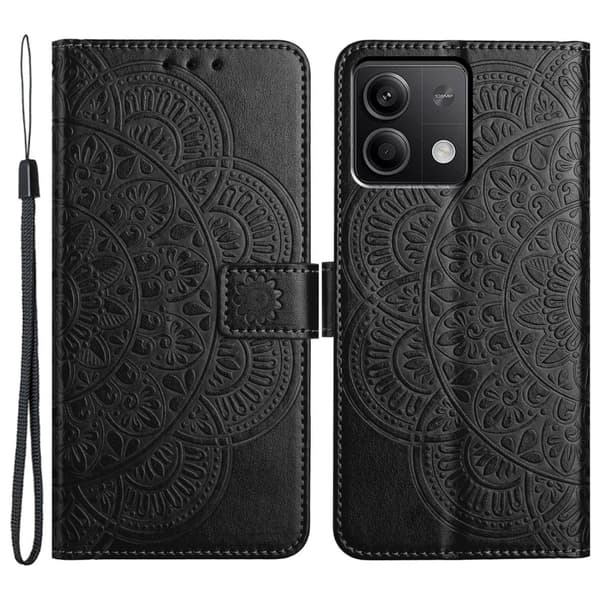 SKALO Xiaomi Redmi Note 13 5G Mandala Plånboksfodral - Svart