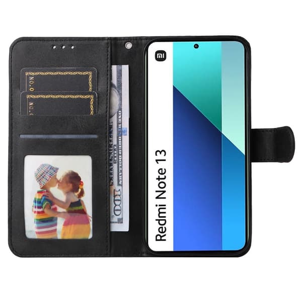 SKALO Xiaomi Redmi Note 13 4G PU-Läder Plånboksfodral