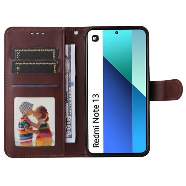 SKALO Xiaomi Redmi Note 13 4G PU-Läder Plånboksfodral