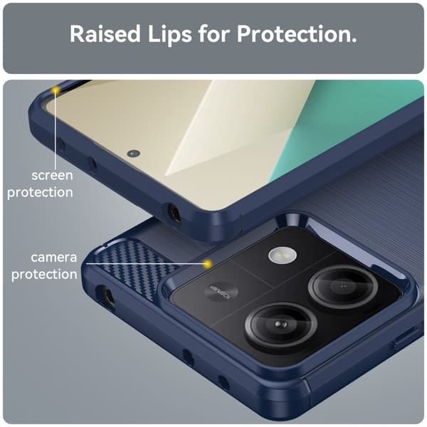 SKALO Xiaomi Redmi Note 13 5G Armor Carbon Stødsikker TPU-cover
