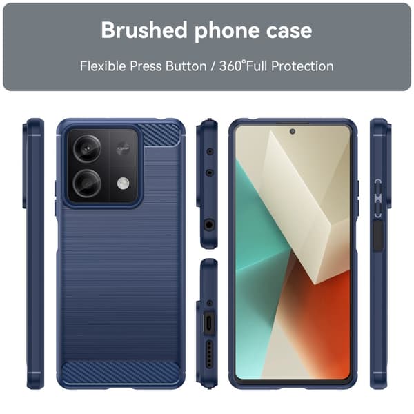 SKALO Xiaomi Redmi Note 13 5G Armor Carbon Stødsikker TPU-cover
