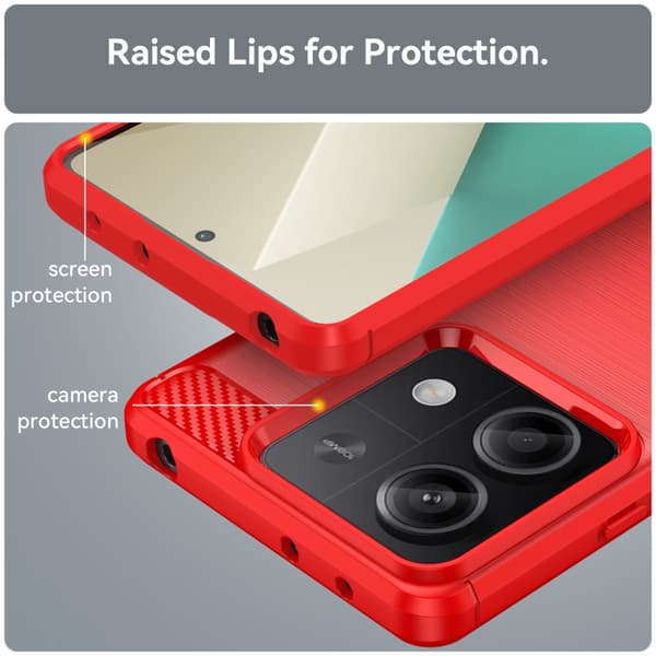 SKALO Xiaomi Redmi Note 13 5G Armor Carbon Stødsikker TPU-cover