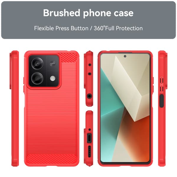 SKALO Xiaomi Redmi Note 13 5G Armor Carbon Stødsikker TPU-cover