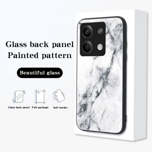 SKALO Xiaomi Redmi Note 13 5G Marmori karkaistu lasi TPU-suojakuori - #2