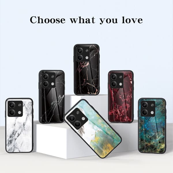 SKALO Xiaomi Redmi Note 13 5G Marmori karkaistu lasi TPU-suojakuori - #2