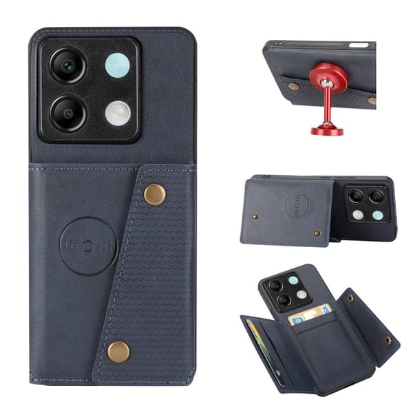 SKALO Xiaomi Redmi Note 13 Pro 5G PU Läder Skal med Plånbok - Blå