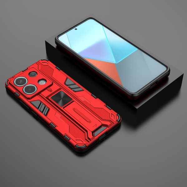 SKALO Xiaomi Redmi Note 13 Pro 5G Armor Hybrid BIBERCAS Skal - Röd